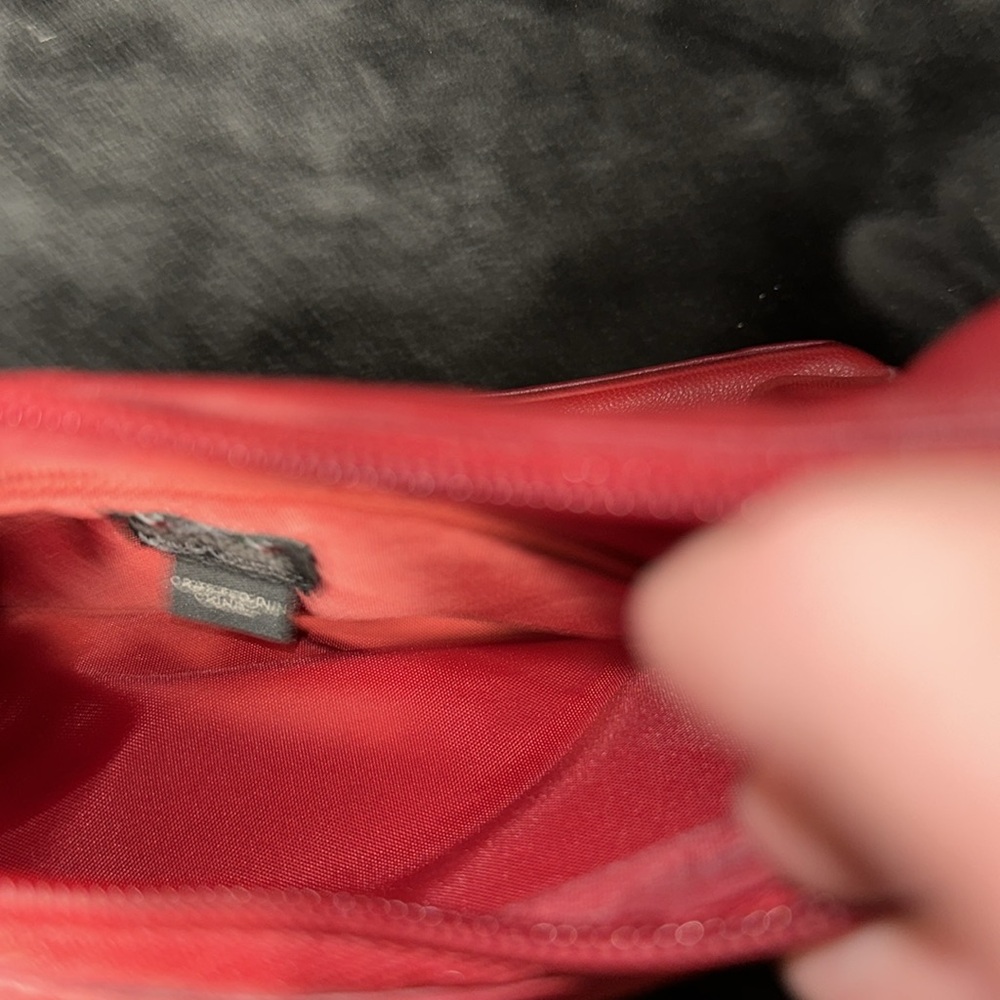 Red Leather Shoulder Bag by Wilson’s leather. Deep color of red. - Picture 6 of 6
